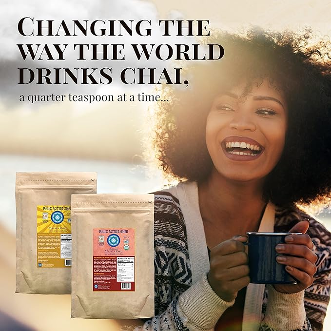 Blue Lotus Chai - Star Anise Masala Chai - Makes 530 Cups - 1 Pound Bulk Bag Masala Spiced Chai
