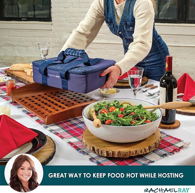 Rachael Ray Lasagna Lugger, Thermal Insulated Casserole Carrier for Hot or Cold Food, Lugger Tote