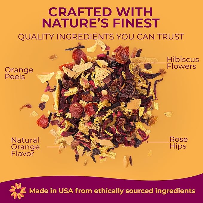 Katy's Blood Orange Loose Leaf Tea | Fruity & Citrusy Herbal Tea | Orange Peel & Hibiscus |