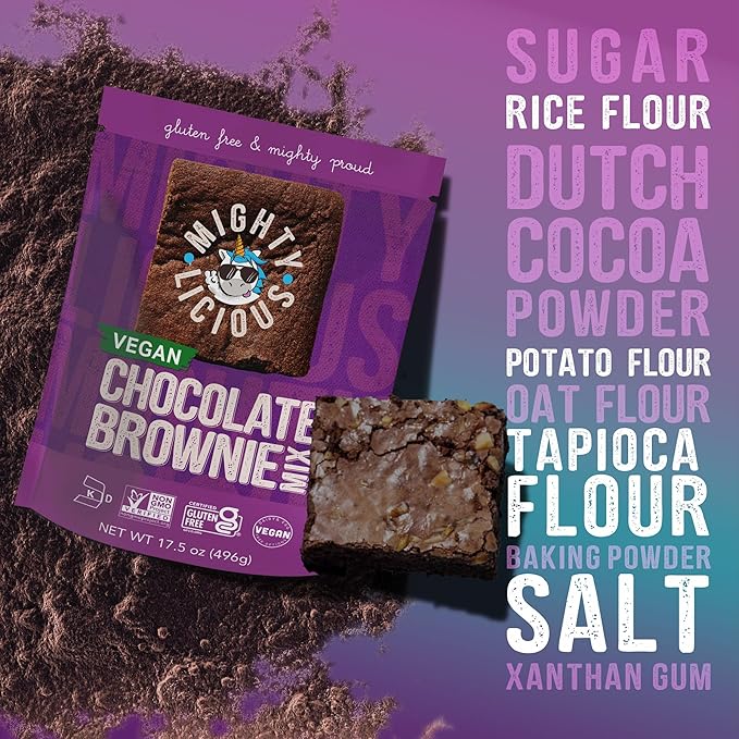 Mightylicious Chocolate Brownie Mix (Plant Based) ??Gluten-Free ??Non-GMO ??Egg-Free ??Kosher