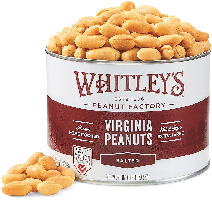 Whitley?셲 Salted Virginia Peanuts ??Super Extra Large 'Home Cooked' Virginia Peanuts (20 Ounce Tin)