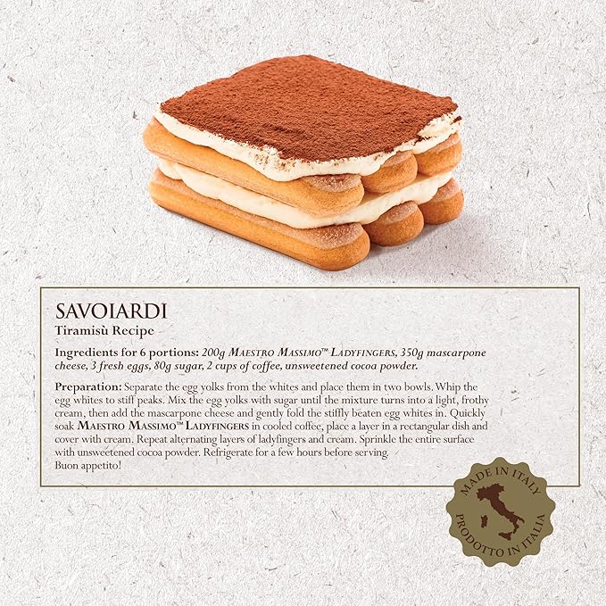 Maestro Massimo Savoiardi Ladyfingers - 10 lbs - Classic Italian Ladyfinger Cookies for Tiramisu