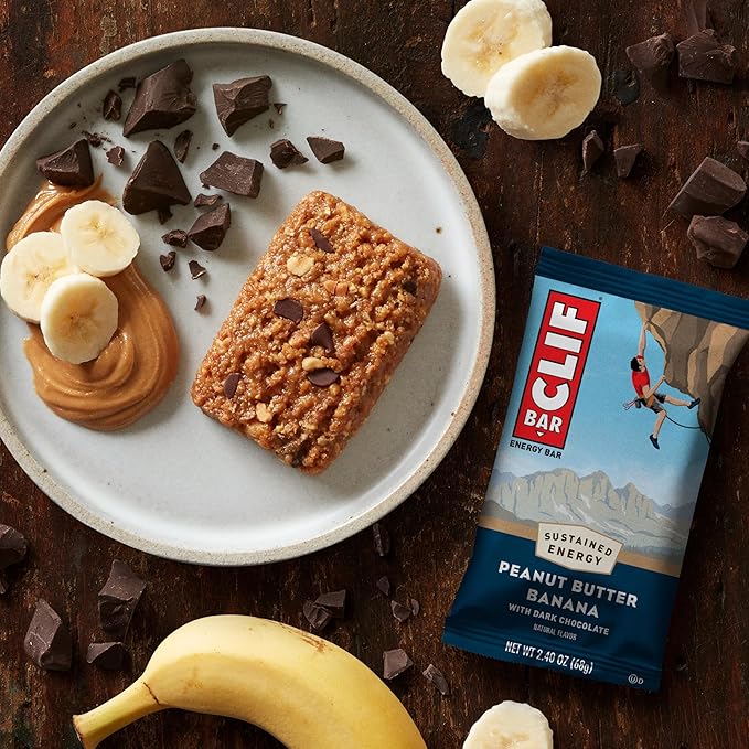 CLIF BAR - Peanut Butter Banana with Dark Chocolate Flavor - Made with Organic Oats - Energy Bars