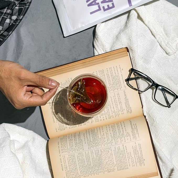 Lavender Earl Grey Black Tea - 100% Certified Organic - 50 Pyramid Tea Bags Sachets in a Resealable