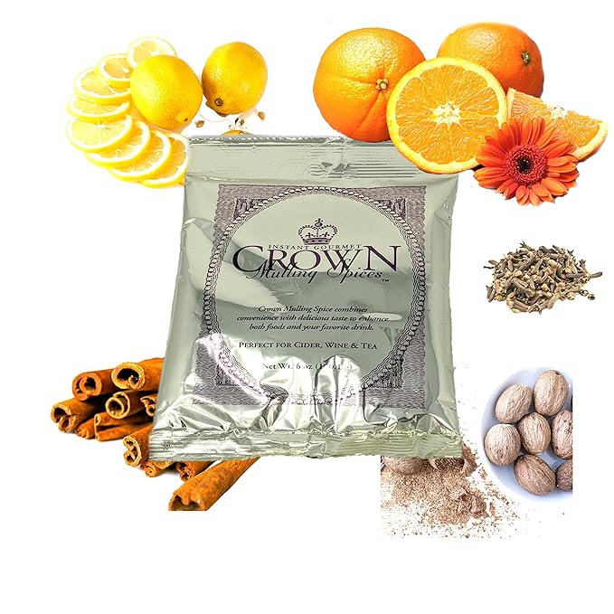 Crown Mulling Spices/Instant Gourmet Mulling Spice/Apple Cider, Wine, and Tea/Vegan and