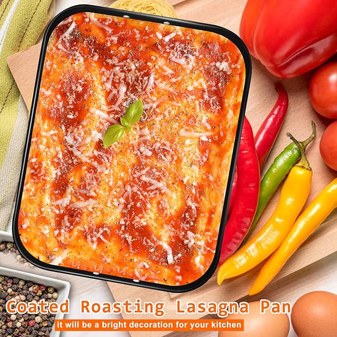 Lasagna Pan Deep, Baking Pan for Oven, 16x12x3 Inch Baking Dishes for Oven, Roasting Pan Brownie