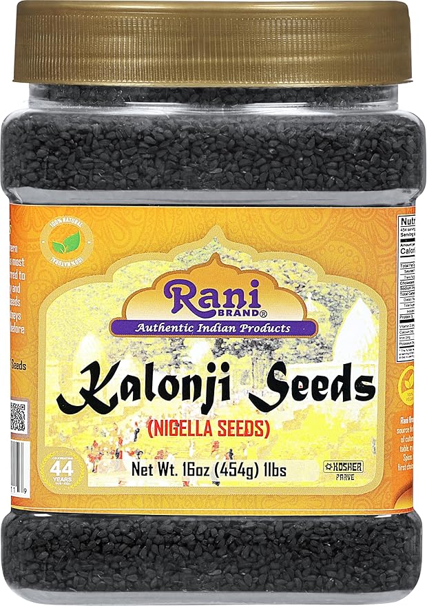 Rani Kalonji (Black Seed, Nigella Sativa, Black Cumin) Seeds 16oz (1lb) 454g PET Jar ~ All Natural