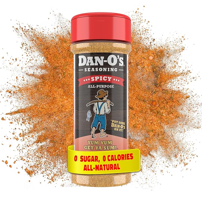 Dan-O's Spicy Seasoning, 2.5 oz Bottle, Hot Seasoning for Chicken, Wings, Burger Patties, Veggies