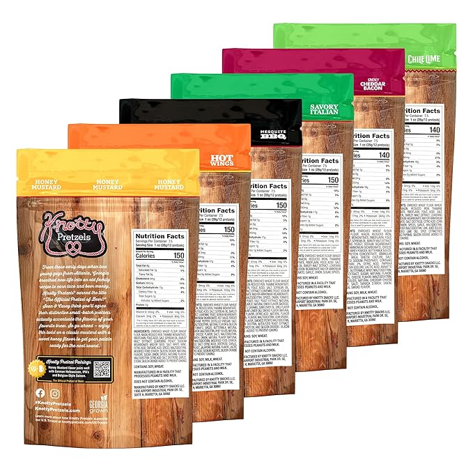 Knotty Pretzels - "The Official Pretzel of Beer" 7.5 Ounce Pretzel in Resealable Snacks Bags