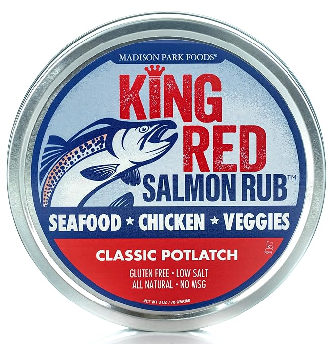 King Red Salmon Rub ??Classic Potlatch Seasoning Dry Spice Blend - Grilled Salmon, Seafood and