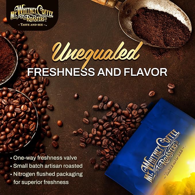 Mt. Whitney Base Camp Blend Whole Bean Medium Dark Roast Low Acid Coffee - 12 oz (Pack of 1)