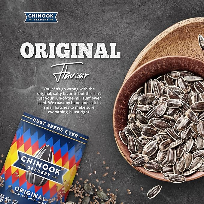 Chinook Seedery Roasted Sunflower Seeds - Jumbo Seeds Keto Snacks - Best For Snack Packs - Gluten