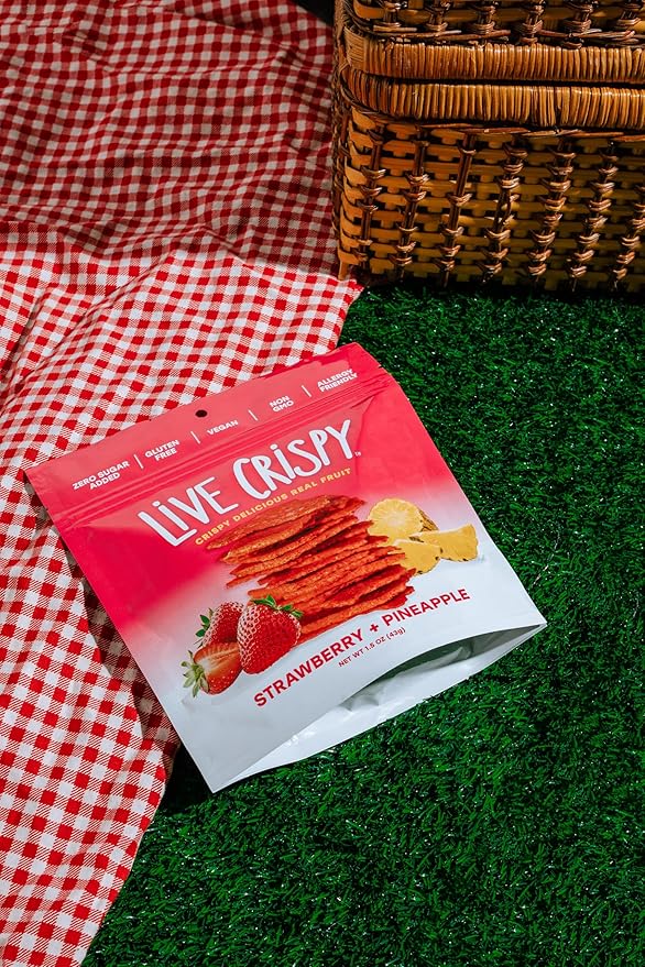 Live Crispy Fruit Chips - Pineapple-Powered Snack Packed with 100% Natural Fruit