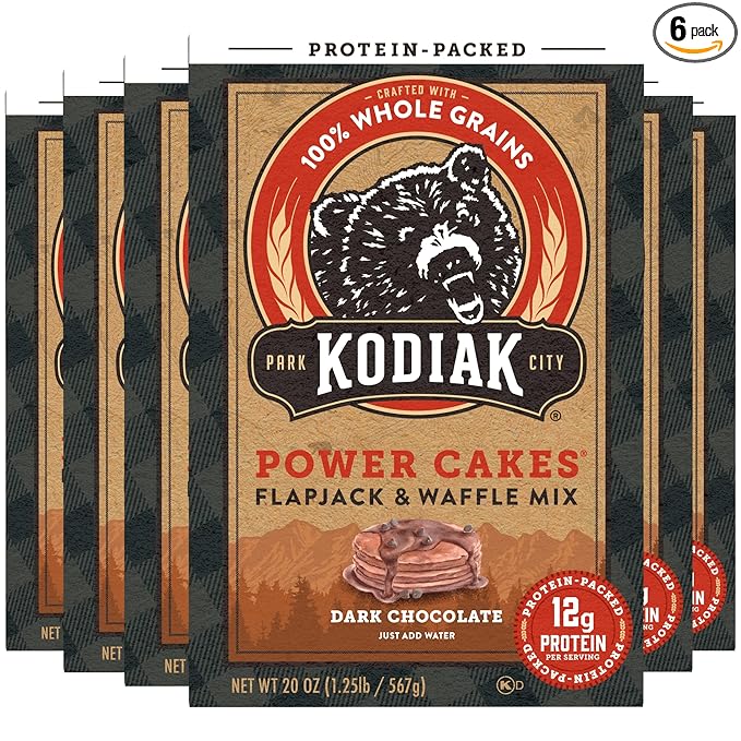 Kodiak Cakes Protein Pancake Power Cakes, Flapjack and Waffle Baking Mix, Dark Chocolate, 18 Ounce