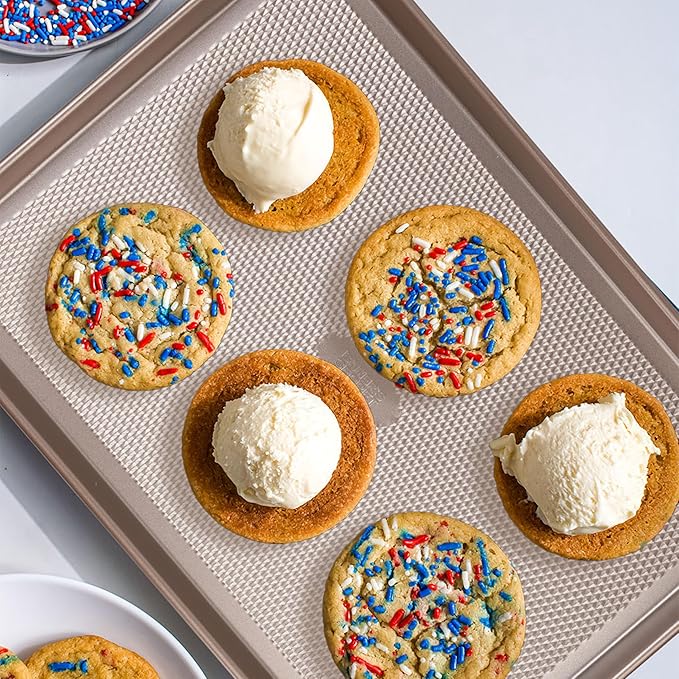 Baker's Secret Baking Sheet Pan Set, 3x Cookie Sheets for Oven, Diamond Texture Premium Air Flow