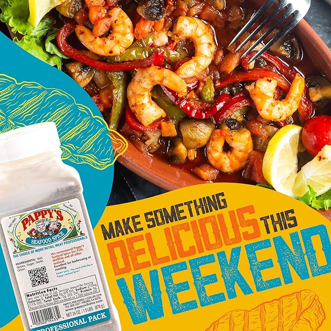 Pappy's Seafood Spice - Perfect Seasoning for Grilled Fish, Shrimp, Crab, Lobster, and Seafood
