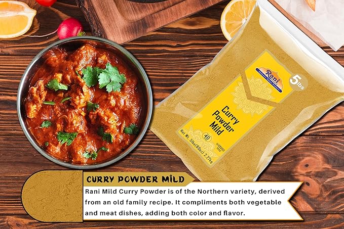 Rani Curry Powder Mild (10-Spice Authentic Indian Blend) 80oz (5lbs) 2.27kg Bulk ~ All Natural |