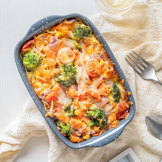 Ceramic Bakeware Dish Set of 3, Rectangular Baking Casserole for Oven,High Heat Resistant,Lasagna