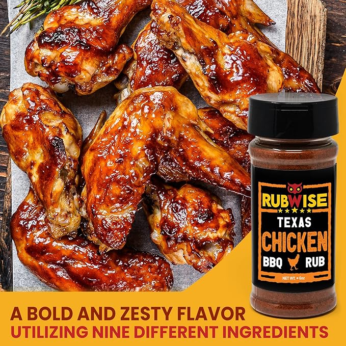 RubWise Texas Style BBQ Chicken Rub (1lb) No MSG | Premium Texan Barbecue Spices for Smoking and