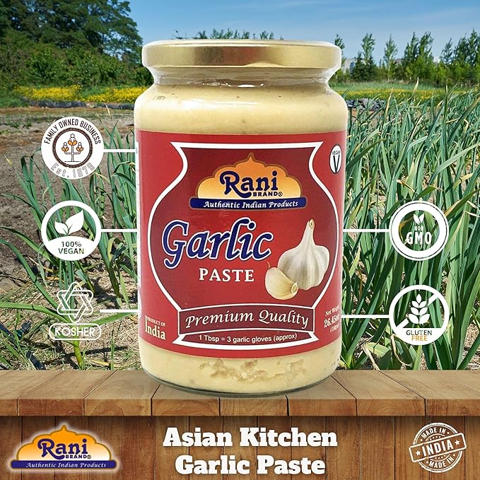 Asian Kitchen Garlic Cooking Paste 26.5oz (750g) Glass Jar ~ Vegan | Gluten Free | NON-GMO | No