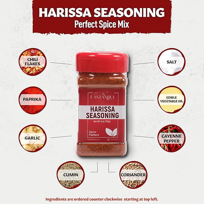Eastanbul Harissa Seasoning, 6oz, Harissa, Asian Spices and Seasonings, Perfect Spice Blend with