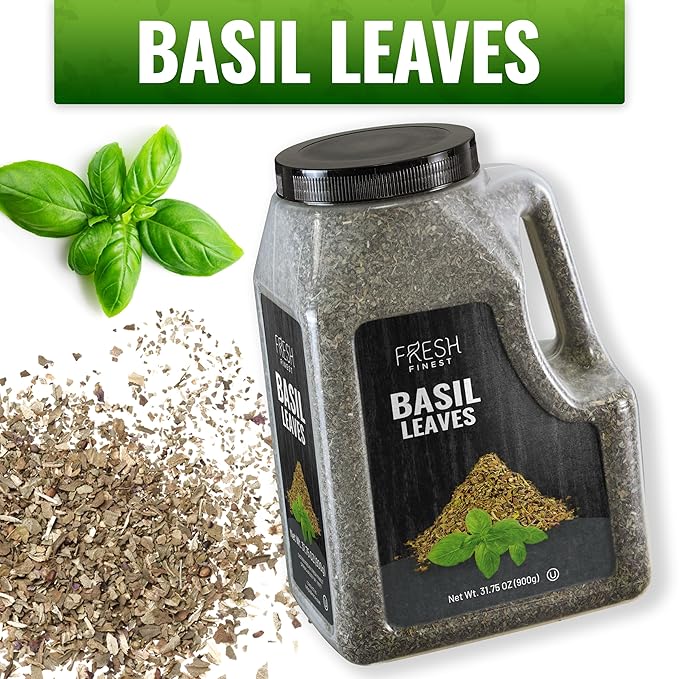 Fresh Finest Basil Leaves Spice Bulk 2 LB (31.75 oz) ??Premium Dried Sweet Basil Bulk, Non-GMO