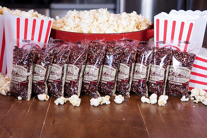 Amish Country Popcorn | 10-4 Ounce Bags - Red Kernels | Old Fashioned, Non-GMO and Gluten Free