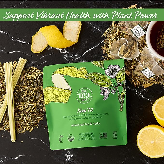 The Tea Spot Organic Keep Fit Green Tea with Yerba Mate and Matcha for Metabolic Support | Blend of