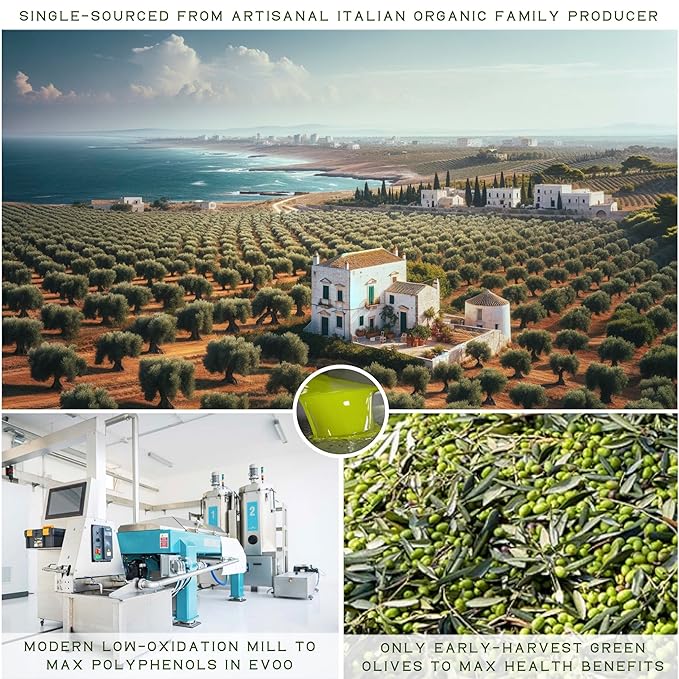 WellEatable Robust +1,200 mg/kg Polyphenol Rich Olio Italiano, New 2024-2025 Early Harvest Organic