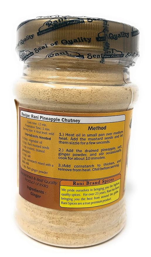 Rani Ginger (Adarak) Powder Ground, Spice 2.5oz (71g) PET Jar ~ All Natural | Vegan | Gluten