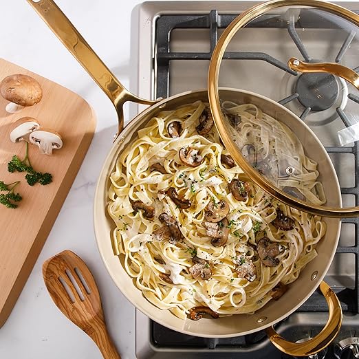 bloomhouse 6 QT Heavy Duty Aluminum Premium PFA Free Ceramic Nonstick Saute/Deep Frying Pan Skillet