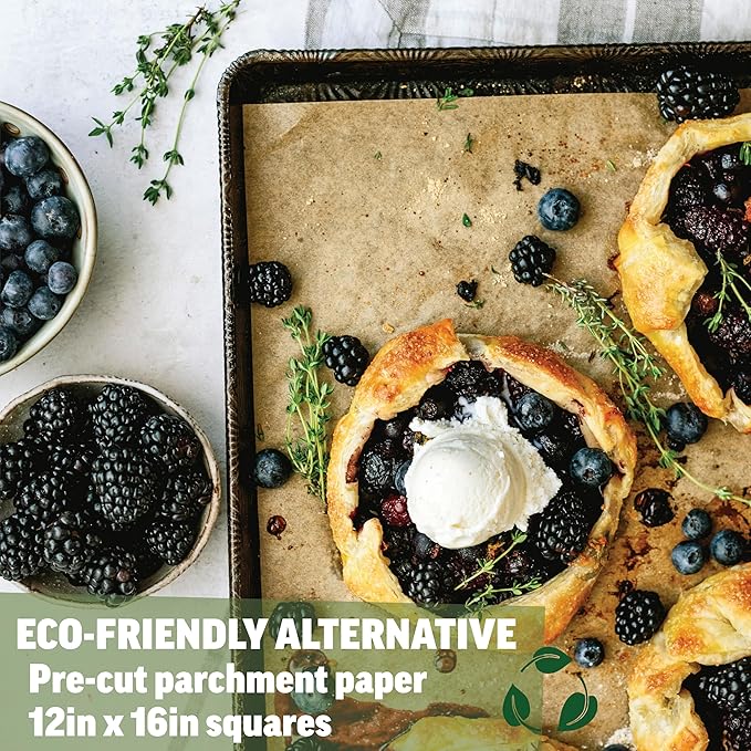 Zenlogy Parchment Paper Sheets 12x16 (500 sheets) for Baking - Unbleached Chlorine-free High Heat