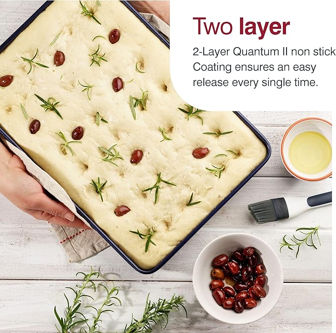 Zyliss E980191 Non-Stick Baking Tray | Carbon Steel | Dark Blue | Baking Tin/Bakeware/Roasting |