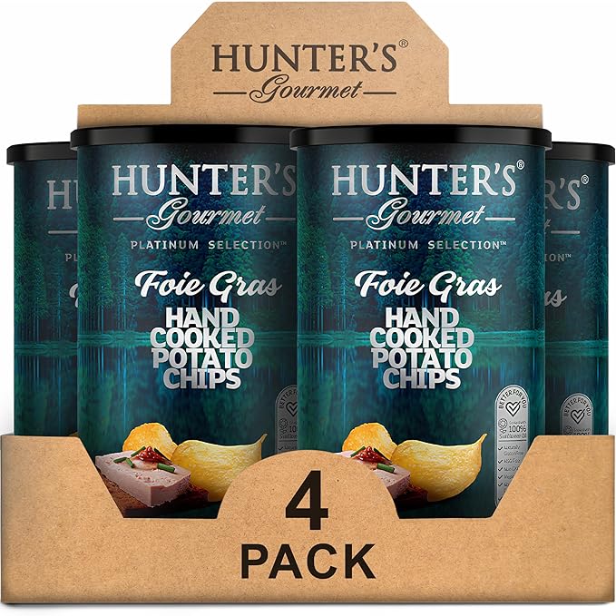Hunter's Gourmet Chips | Hand-Cooked & Cholesterol Free | Made in a Nut-Free Facility | Foie Gras |