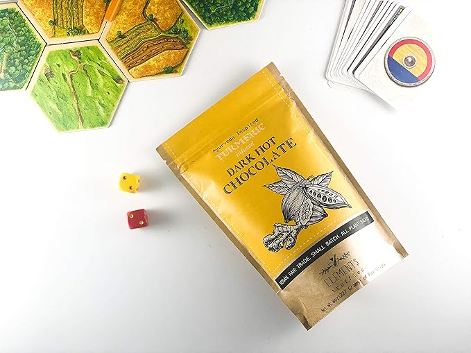 Elements Truffles Turmeric Dark Hot Chocolate - Heavy Metal Tested - All-Natural, Handmade Dark