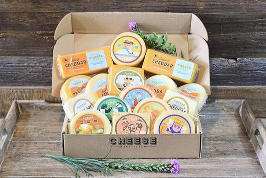Cheese Bros. Ultimate Assortment Gift Box | Fresh from Wisconsin | Includes Aged Cheddar, Adelheid