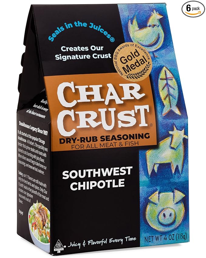 Char Crust Dry-Rub Seasonings Southwest Chipotle | All-in-one seasonings | Perfect for Chicken