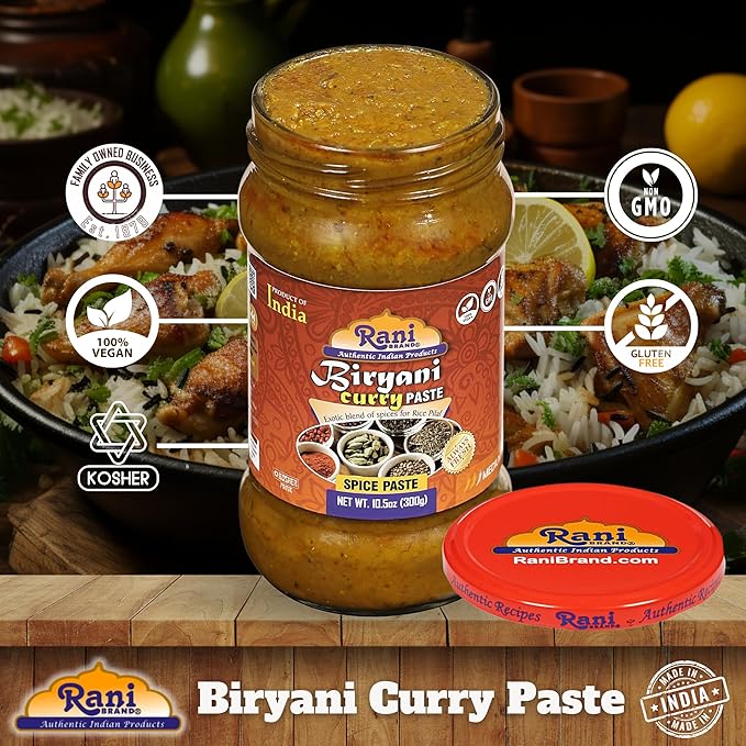 Rani Biryani Masala Curry Paste (Cooking Spice Paste for Indian Rice Dishes, Pullao/Pilau) 10.5oz