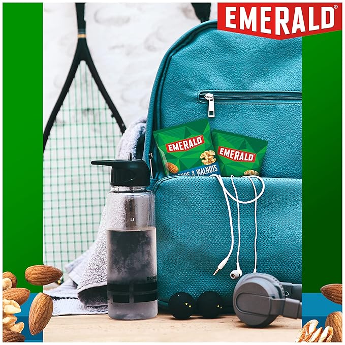 Emerald Nuts Unsalted Almonds and Walnuts 7 Ct (1-Pack), 100-Calorie Individual Packs of Nut Blend