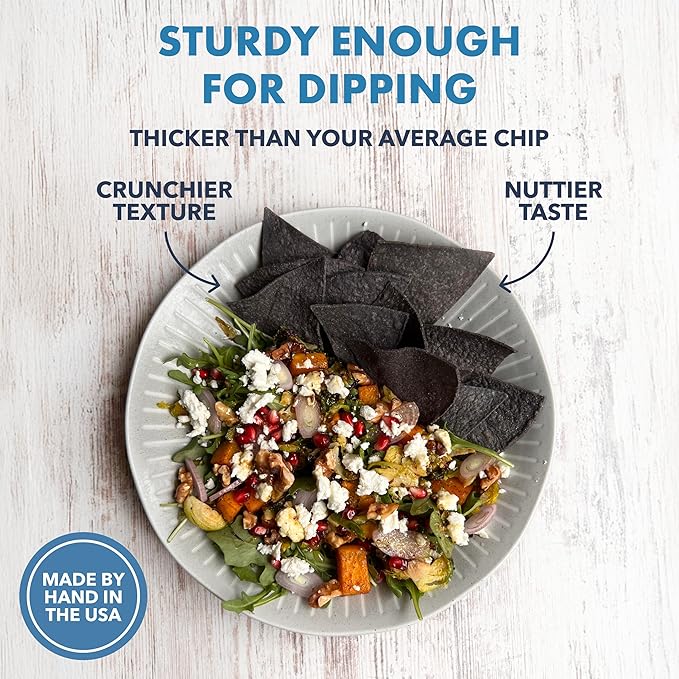 MASA Chips Blue Corn Tortilla Chips - Naturally Grown Blue Corn with Grass Fed Tallow and Sea Salt