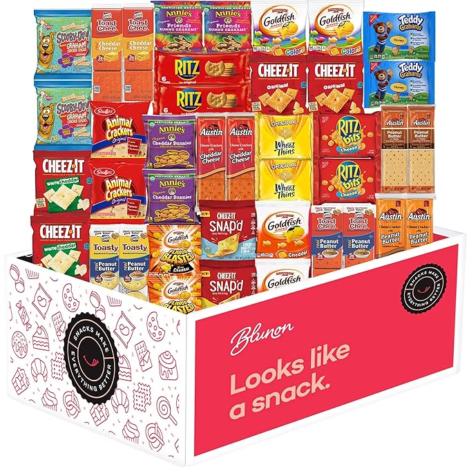 Crackers Variety Pack - Individually Wrapped Assortment - Sampler Bulk Care Package Gift Box