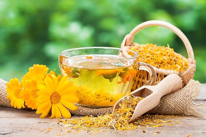 Calendula Tea 1LB (16Oz) 100% CERTIFIED Organic Whole Flower Calendula Herbal Tea (Calendula