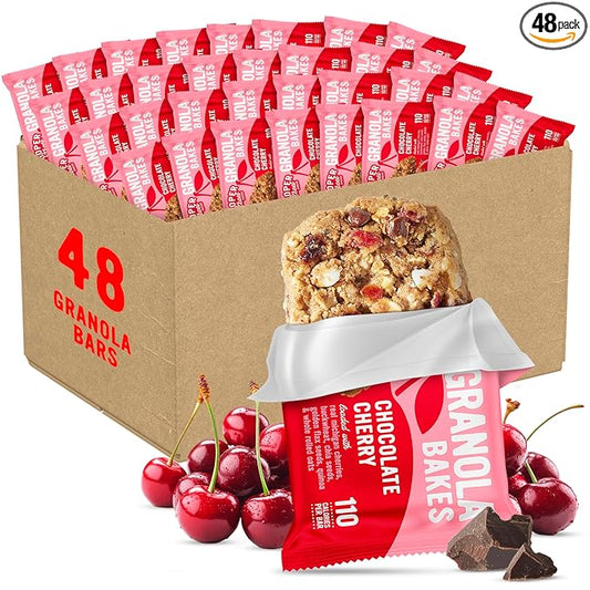 Cooper Street Chocolate Cherry Granola Bakes (48 Count) – Individually Wrapped Soft and Chewy