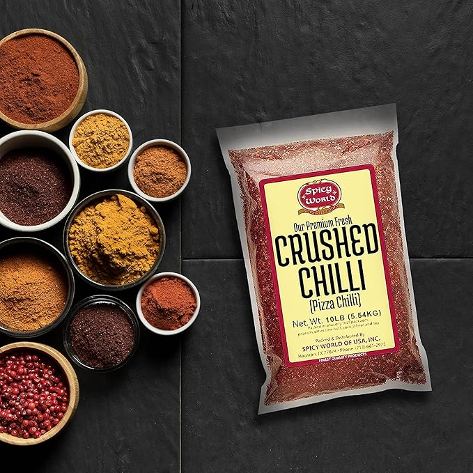 Crushed Red Pepper Flakes 10 Pound Bulk Value Pack - Chili Flakes - by Spicy World