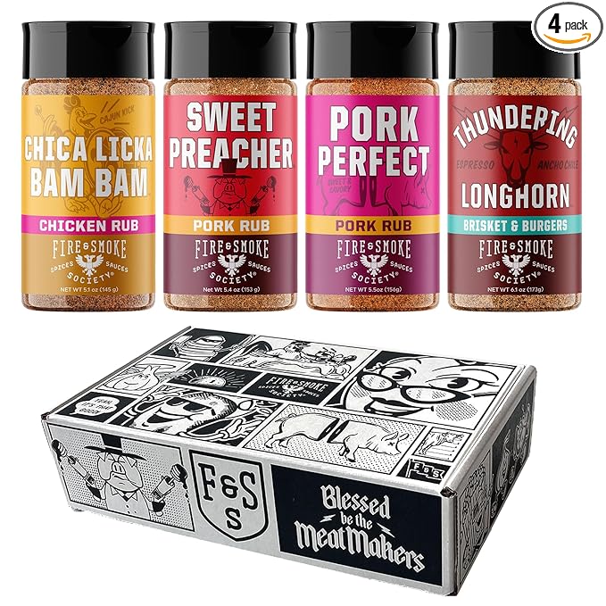 Fire & Smoke Society Flavor Core Variety Pack | BBQ Rubs and BBQ Seasonings for Smoking and