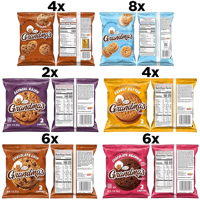 Grandma's Cookies, Variety Pack, (Pack of 30)