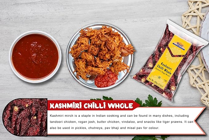 Rani Kashmiri Chilli Whole (Deggi Mirch, Low Heat) 3.5oz (100g) ~ Natural | Salt-Free | Vegan | No