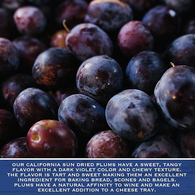 Traina Home Grown Jumbo California Sun Dried Angelino Plum Halves - Healthy, No Sugar Added, Chewy