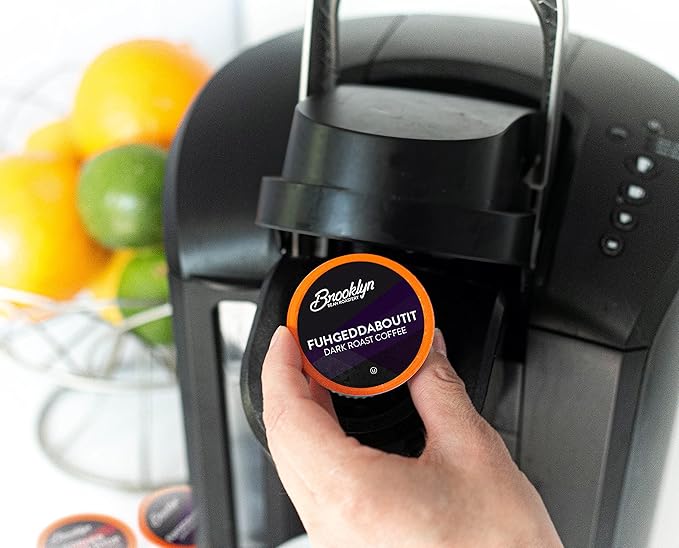 Brooklyn Beans Dark Roast, Fuhgeddaboutit Gourmet Coffee Pods, Compatible with 2.0 Keurig Coffee