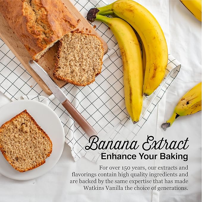 Watkins Banana Extract with Other Natural Flavors, 2 oz. Bottles, Pack of 6 (Packaging May Vary)